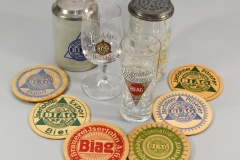 BIAG-Bierdeckel von 1920-1940, Gläser und Krüge